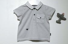 Polo rayé noir et blanc en