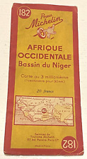 RARE : Carte MICHELIN N° 182 SAHARA - Afrique Occidentale Niger- 1941 - Bel Etat