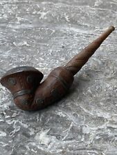 Ancienne Pipe De Poilu Bois Et Zinc
