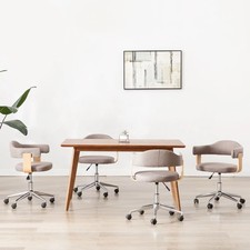 4x Chaises de Salle à Manger Pivotantes Noir Similicuir Dîner Cuisine vidaXL