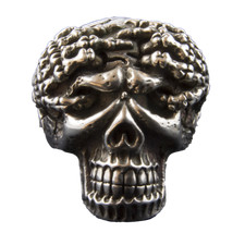 Tête de Mort & Main Squelette Bague .925 Argent Métal Biker Punk Gothique M-Z