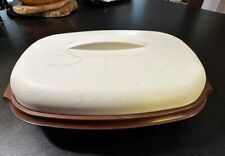 TUPPERWARE OVALE OU LEGUMIER MICRO ONDE MARRON AVEC COUVERCLE ET PASSOIRE