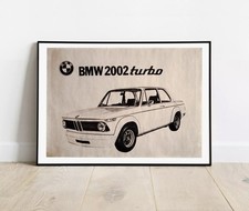 Poster retro - BMW 2002 Tii Turbo (REPRODUCTION)