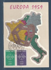carte 1er jour   la paire Europa  75 Paris   1959