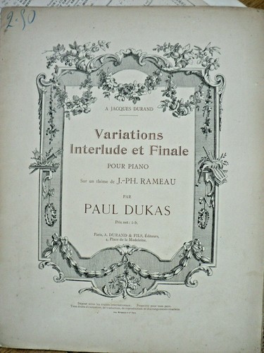 Paul dukas variations - paul,