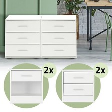 Set 2x tables de nuit blanc chevet à choix armoire rangement pour lit chambre