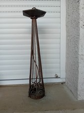 Ancienne Monture Lustre Suspension Art Deco Fer Forgé