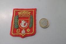 Rare Écusson Brodé blason PARIS en tissu