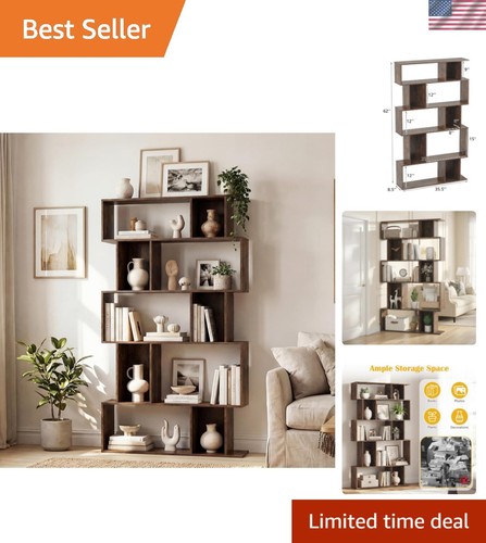 5-Tier Geometric Bookcase