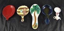 Lot of 5 Collectible Sppon Holders Kitchen Glass Ceramic Bermuda Painted Q3p13