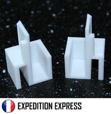 PAIRE GUIDES G/D HAUTS BLANC RAIL PLACARD FORM/OPTIMUM PORTE COULISSANTE EP.10mm