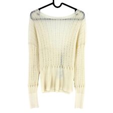 Zapa Paris Femme Beige 100% Laine Pull Col Rond Pull Taille 2/M