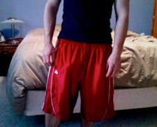 Adidas Vintage Rare Basique Rayure Short Basketball Rouge Blanc Dazzle