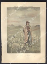 Gravure illustration ANDREAS La chanson du berger Planche Revue Mame