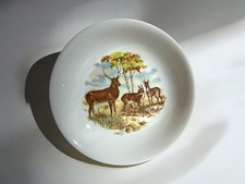 ?Grand Plat Rond Creux Décor Cerfs Et Biches Nature Chasse Rustique Vintage