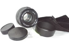 RARE objectif M42 50mm f1,9 ZENITAR-M, avec bouchons, pare-soleil et housse TBE