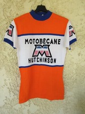 Maillot cycliste MOTOBECANE HUTCHINSON vintage 70'S jersey shirt orange ancien M