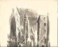 Dessin Le Quartier Latin par Berthold Mahn (Paris  1934) .Idéal à encadrer.N° 2.