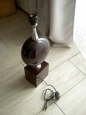 Pied LAMPE LAMPADAIRE métal laqué BRUN Design BARBIER vintage 1970 pas abat jour