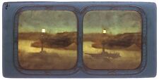 FRANCE Marseille Bateau La Mer c1860 Photo Stereo Diorama Vintage Albumine 