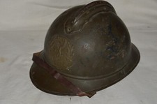 CASQUE ADRIAN 1915 ATTRIBUT DU SERVICE DE SANTE-COLONIALE-MEDECIN 1914/1918