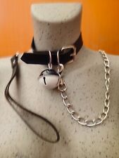 Collier noir SM de Soumission avec laisse Esclave BDSM Domination