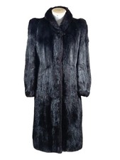 McCoy's Manteau Femme Vison Noir Taille 38 Tres Bon État