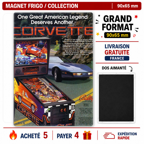 Magnet flyer pinball corvette - flyer,