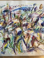 Tableau & Peinture Aquarelle 1976 Psychédélique Vintage Painting