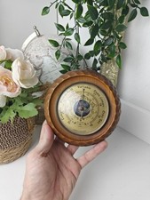 Baromètre ancien rétro - Bois Sculpté (Relief) - Style Rustique / Marine