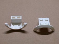 Lego 2x white Vehicle Mudguard 4 x 2 1/2 x 1 w/ Arch Round 10243 10224 ref 98282
