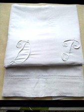 Drap ancien en coton blanc