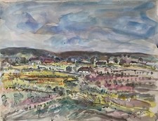 Dubuc Roland aquarelle sur papier signée la campagne peintre de Montmartre