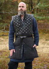 Battle-Merchant sans-Manches Gambison Avec Handgefertigen Details, Noir