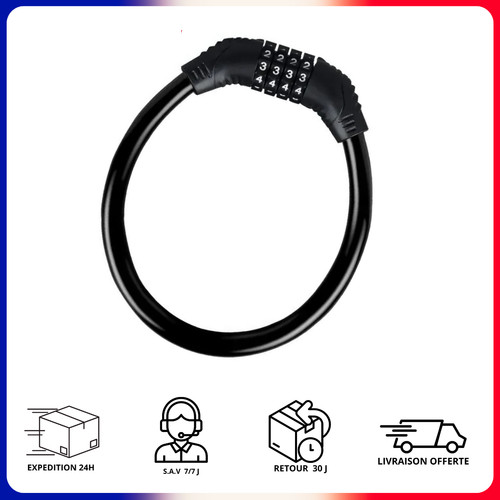 Cadenas cable antivol code - cadenas, à