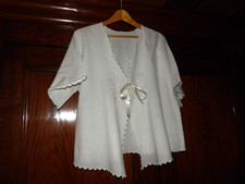 Ancienne Liseuse brodée,lingerie fine,monogramme "JG",feston,trousseau,1920