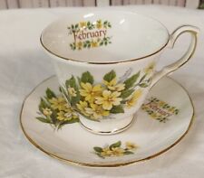Tasse Anglaise Porcelaine Mois Février Duchess Bone China