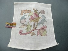 ancien dessus de coussin en tapisserie  sur canevas à faire  époque 1900/1930