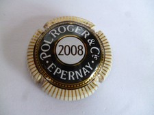 capsule de champagne Pol ROGER, millésime 2008, or ,noir et blanc, à saisir