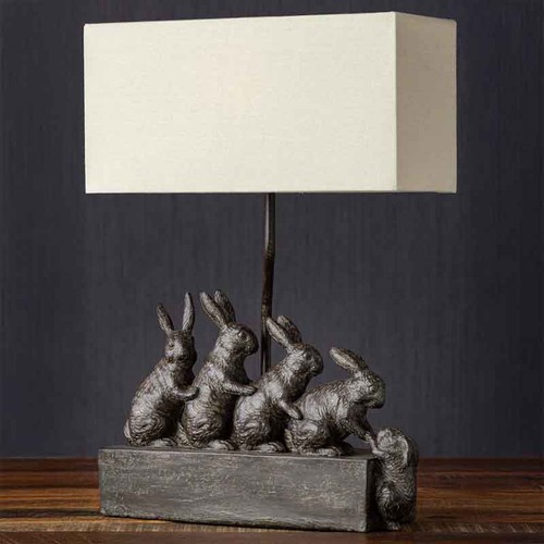 Lampe poser famille lapins - lampe,