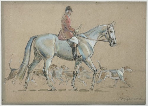 Dessin signé jagd - signé, reiter