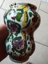 Céramique Italienne Ancien Vase Majolique Gubbio "Albarello"