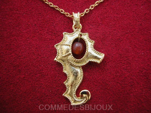 Collier vintage hippocampe - collier,
