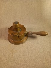 Ancien réchaud à alcool du XXe siècle, réchaud portatif en métal manche en bois