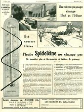 Publicité ancienne voiture automobile huile Spidoléine 1925 issue magazine 