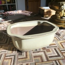 Pot A Bonsaï, Grès Émaillé Beige