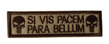 Patch/Ecusson Punisher Beige SI VIS PACEM PARA BELLUM velcro - Livr gratuite