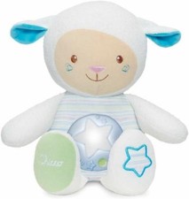 Peluche Chicco Mouton Tendres Mots Doux - Bleu Musicale et Lumineuse pour Bébé
