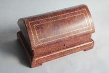 Ancien coffret à bijoux cuir (72796)