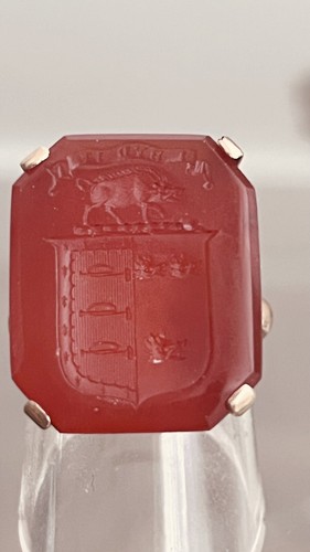Chevalière armoiries 18cts - chevalière, or